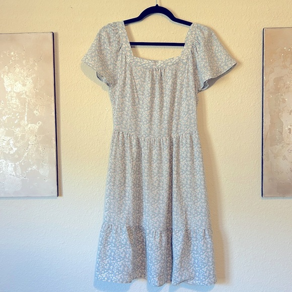 Anthropologie Monteau tiered flutter-sleeve dress - Picture 3 of 12